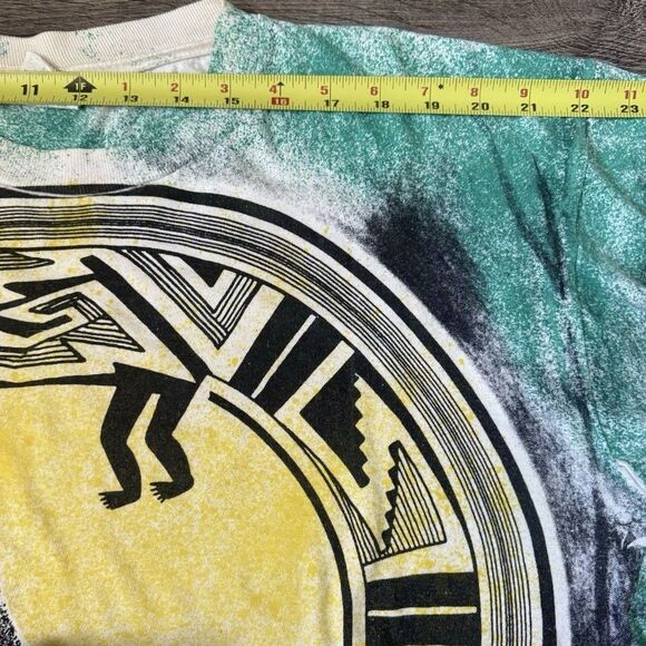 VINTAGE 90s Wolf Shirt Size XXL Graphic AOP Single Stitch Double Sided Nature - Picture 7 of 11